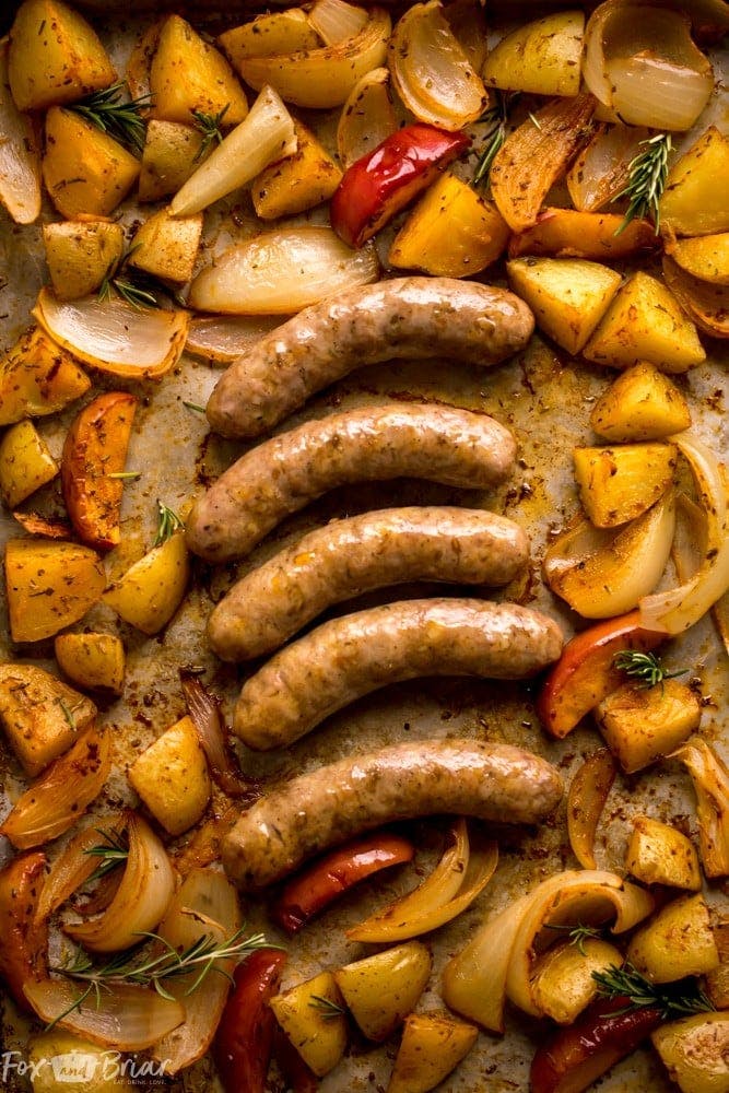 Sheet pan Sausage and Peppers