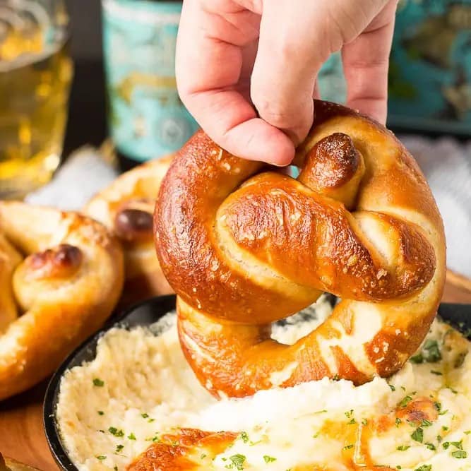 Soft Beer Pretzels with Beer Cheese Dip