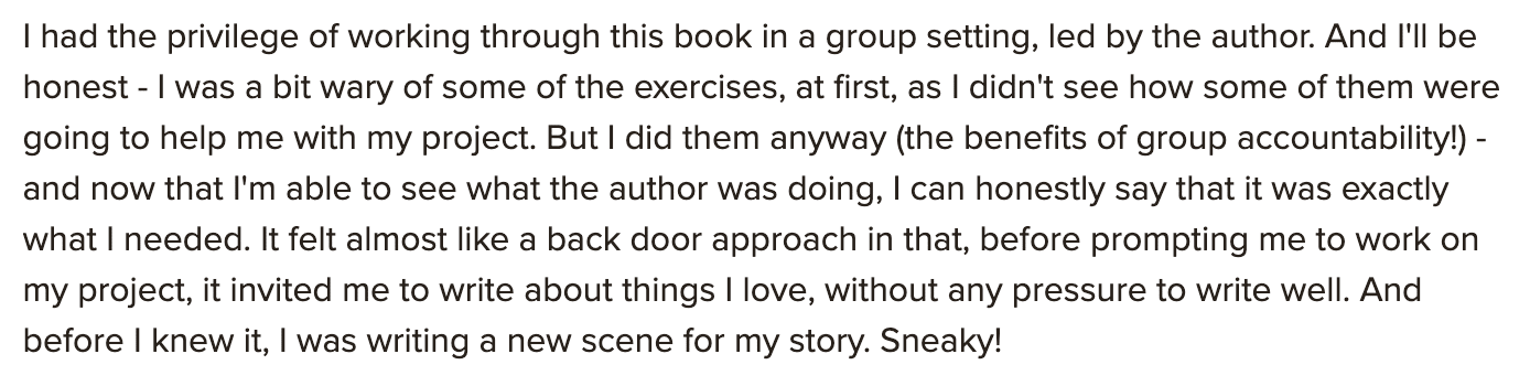 A snippet from Jennifer's GoodReads review