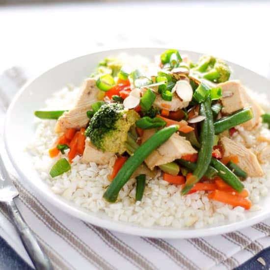 a plate of chinese stir fry