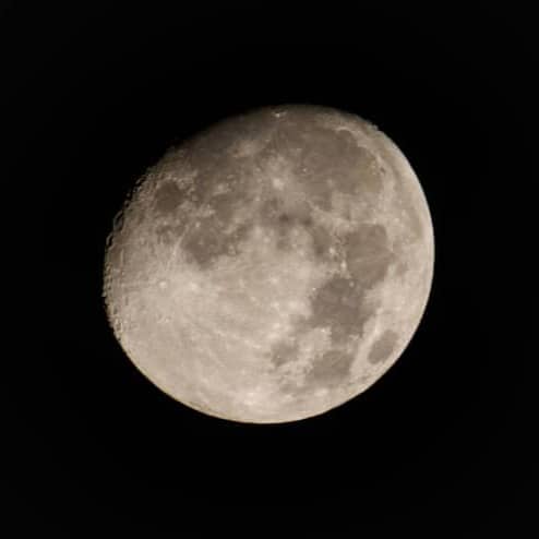The moon against a dark night sky.