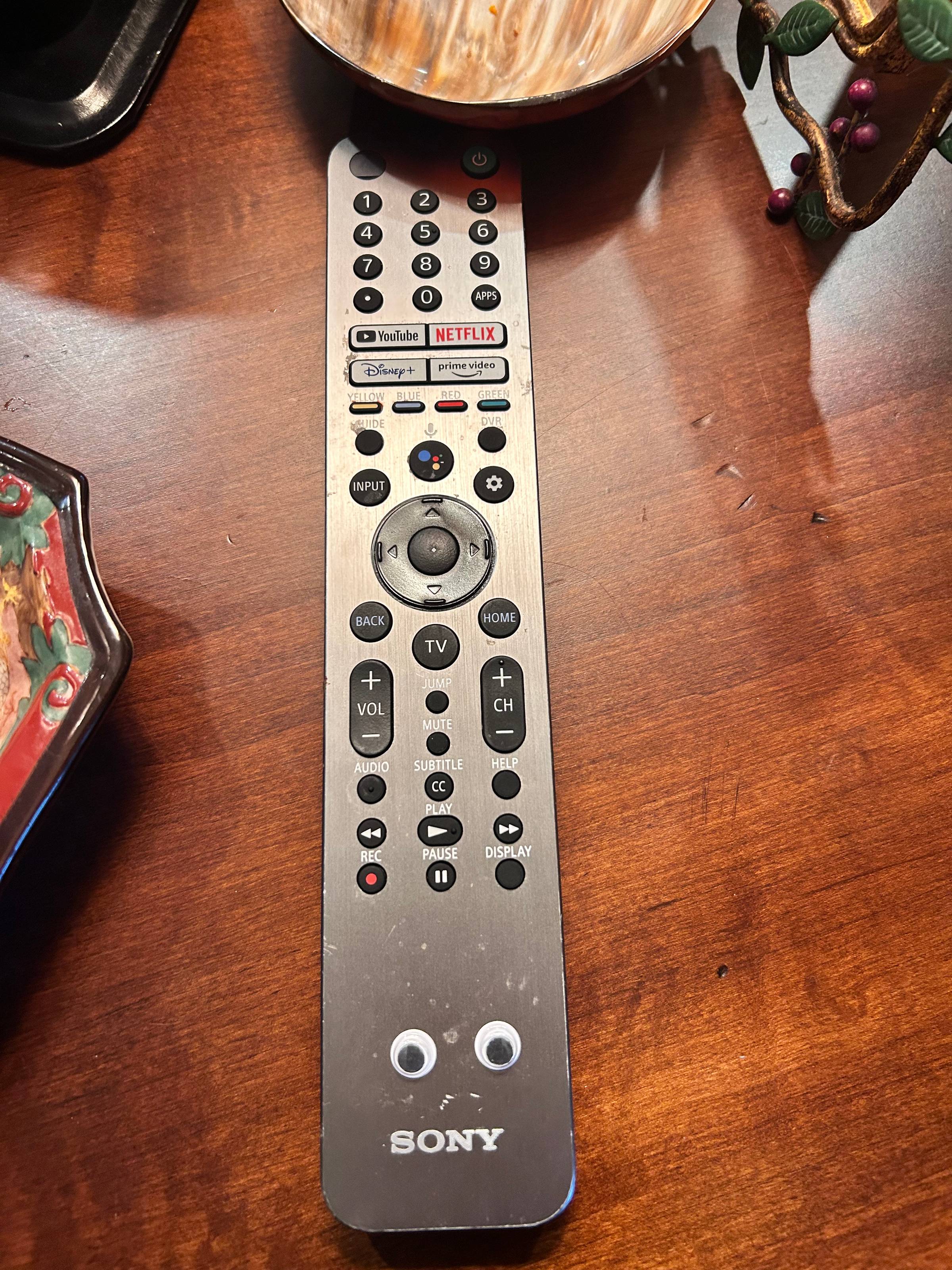 googly eyes on a remote control