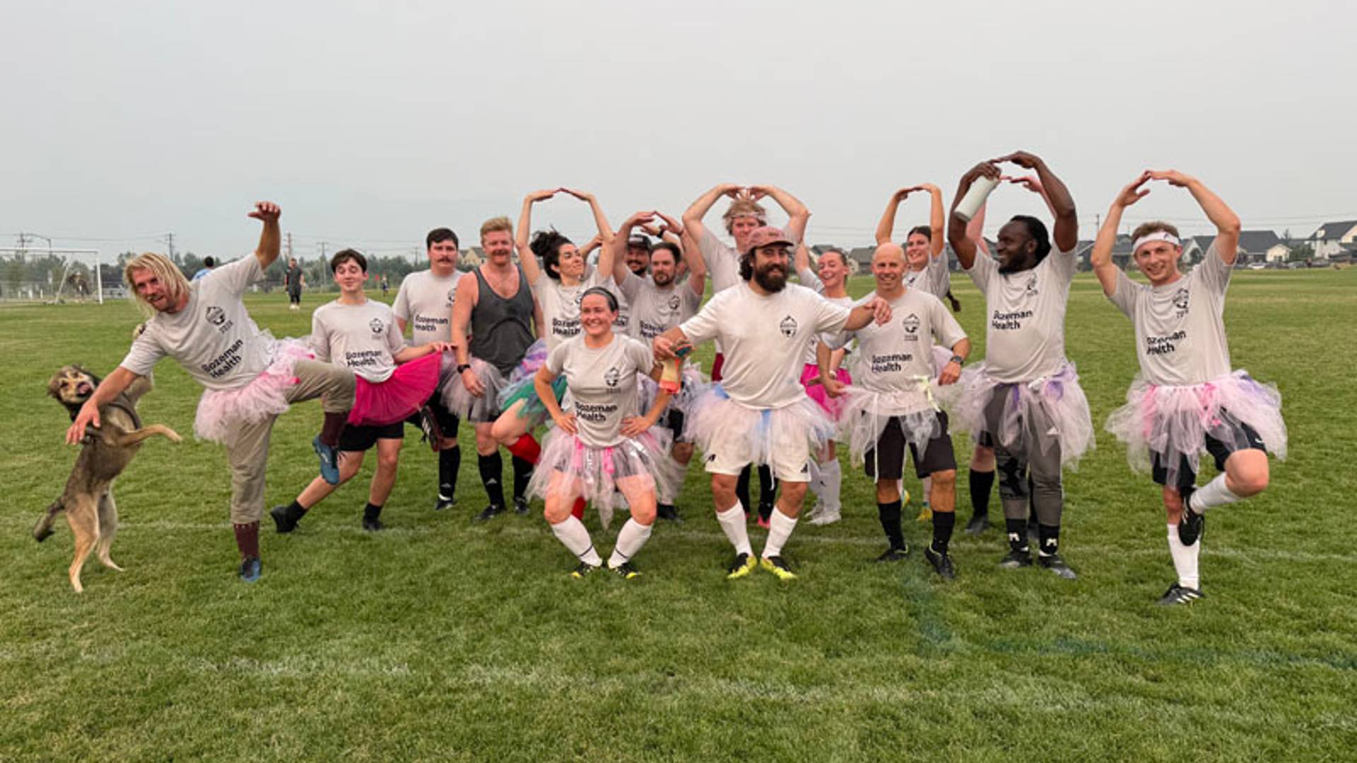 soccer team in tutus