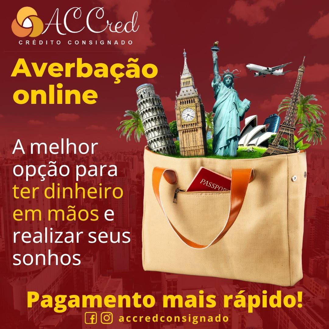 A averbação online de seu empréstimo consignado pelo INSS entrou em vigor e está liberando o crédito com muito mais agilidade.
Agora você recebe o dinheiro na sua conta ainda mais rápido!

Aproveite esta vantagem e tenha o valor liberado em conta no momento que você mais precisa.

TODAS as propostas agora terão averbação ONLINE!!!
Isso mesmo que você leu, #online 😱🥰

Isso quer dizer que você terá mais agilidade para receber o seu empréstimo!!! 💥

Então, não perca mais tempo e corre pra cá pra fazer a sua simulação 🤑

✅ Dinheiro rápido
✅ Fácil
✅ Sem burocracia

Saiba mais!
Estamos à disposição para tirar todas as suas dúvidas e prestar o melhor serviço.
Entre em contato ☎️ (21) 3587-0926.
Atendemos todo o Brasil.

Fale conosco ⬇️⬇️⬇️
📌 Whatsapp:
📲 (21) 97613-1323

#accredconsignado
#creditoaprovadonahora
#créditofácil
#consignado
#aposentados
#pensionistas
#averbaçãoonline
#refinanciamento
#servidorpublico
#inss
#dinheironahora💰
#averbacaoonlineinss
#averbacaoonline