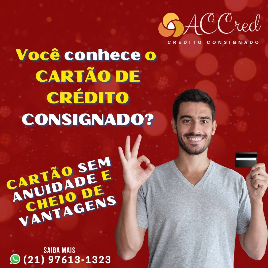💳 Conheça o Cartão de Crédito Consignado!

O cartão de crédito que possui todas as vantagens do consignado!
O Cartão Consignado é exclusivo para aposentados e pensionistas do INSS, além de servidores públicos municipais, estaduais e federais e militares das forças armadas.

❓ Se tiver dúvidas, comente ou nos ligue!

📲 ENTRE EM CONTATO: (21) 97613-1323

Temos o maior prazer em te ajudar!

💲 É IDEAL PARA:
Quitar dívidas mais caras e pagar com juros menores e mais parcelas.
Comprar bens de maior valor.

👍 Solicite Já com a ACCRED:

Menor taxa do mercado
Zero burocracia
Rápido e Digital
100% Seguro
Menor taxa do segmento
Sem consulta ao SPC e Serasa
Cartão sem anuidade
Saque em caixas 24 horas

#accredconsignado ##cartaodecredito💳 #💳 #cartaodecreditoconsignado #creditoconsignado #creditopessoal #aposentados #inss #servidorpublico #militar #pensionistainss