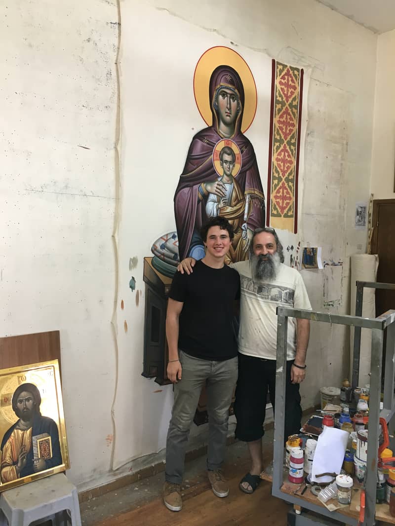 With Adamos Adamou in his workshop