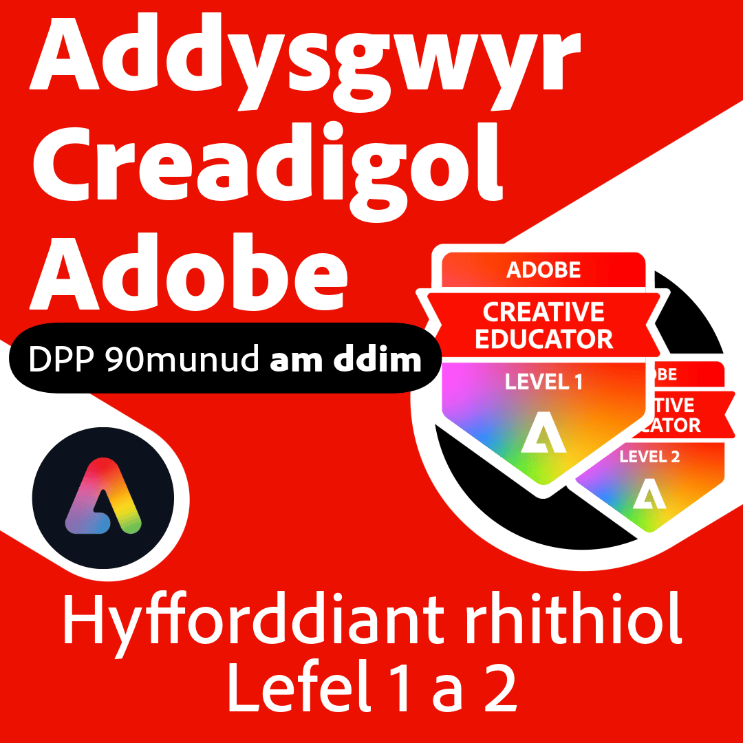 Graphic ad for ACE training in Welsh.