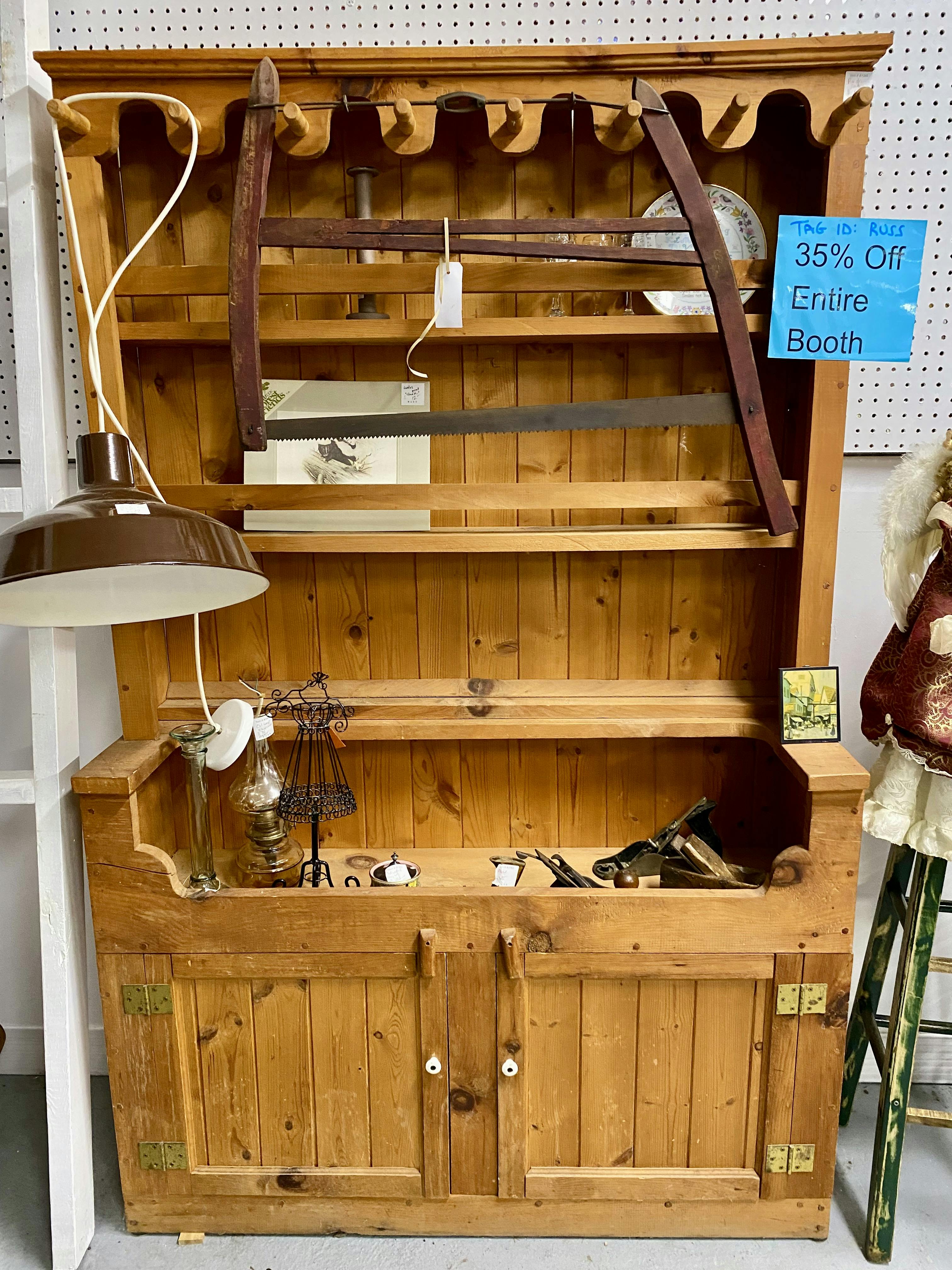 This dry sink is $145 plus 35% off! WOW! Great for a plant shelf, craft display or storage for coats and outerwear in a mud room!