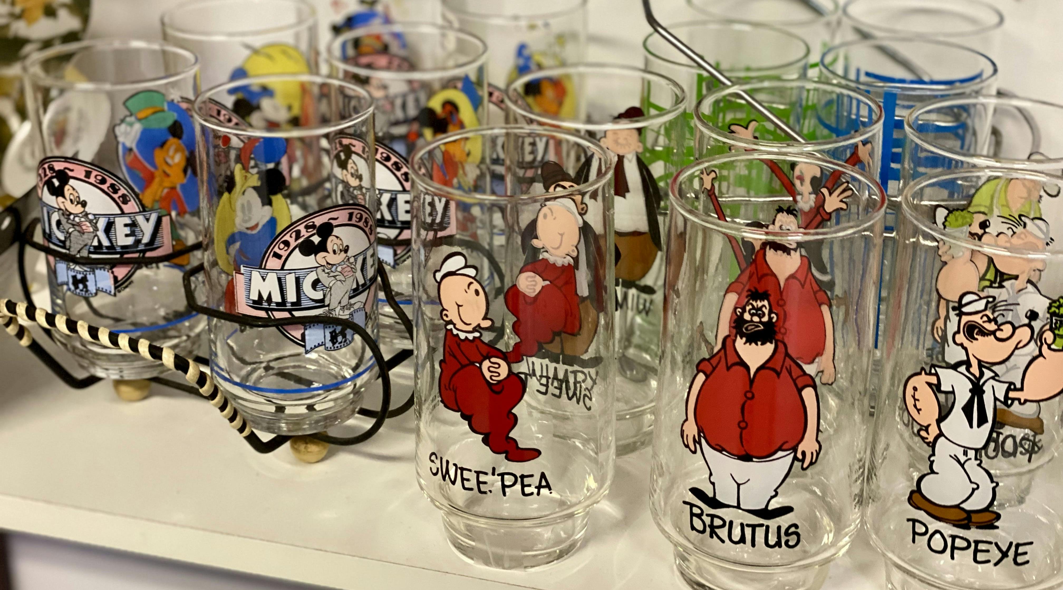 mickey and Popeye glasses