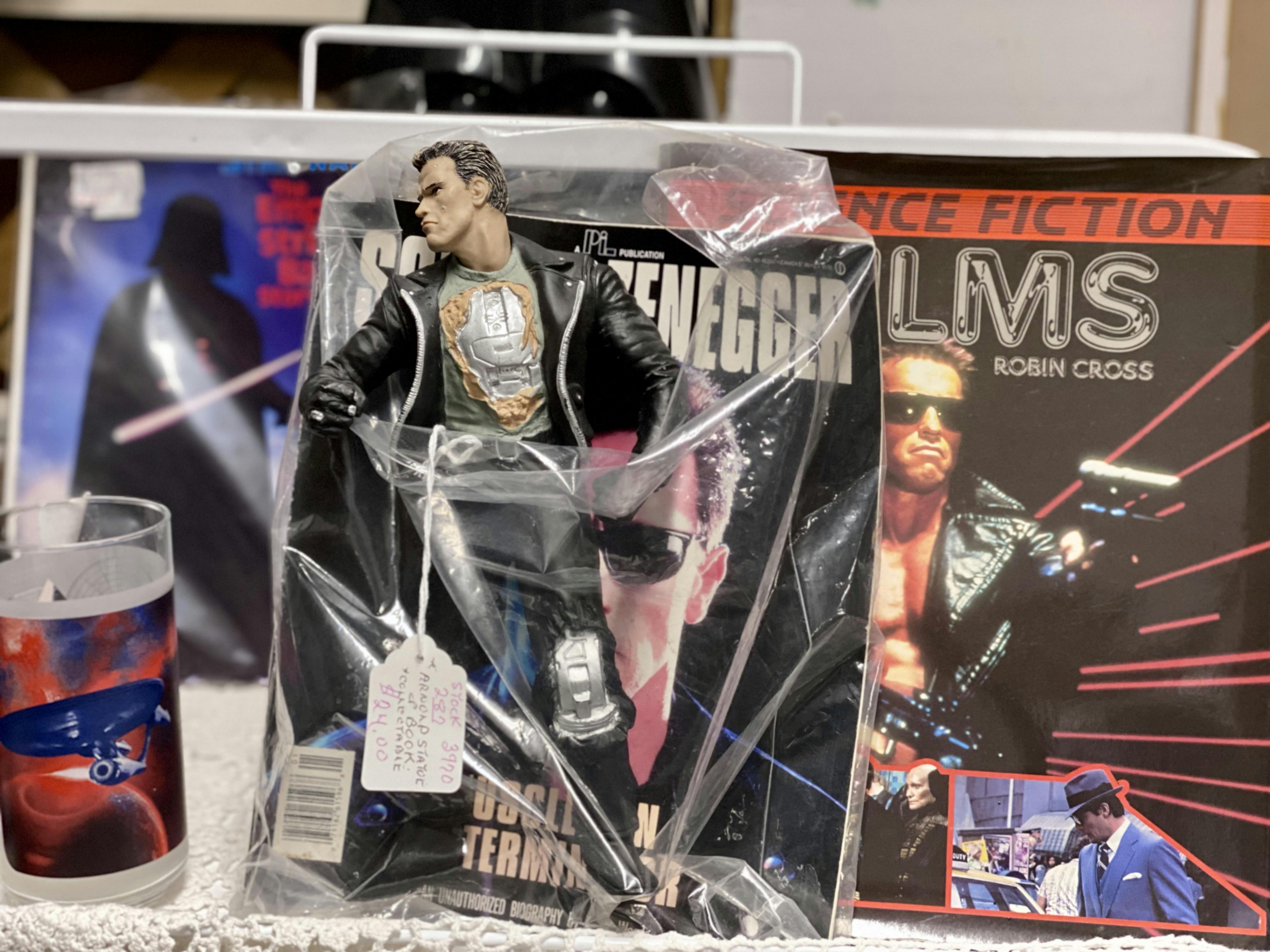 Arnold figure and magazines