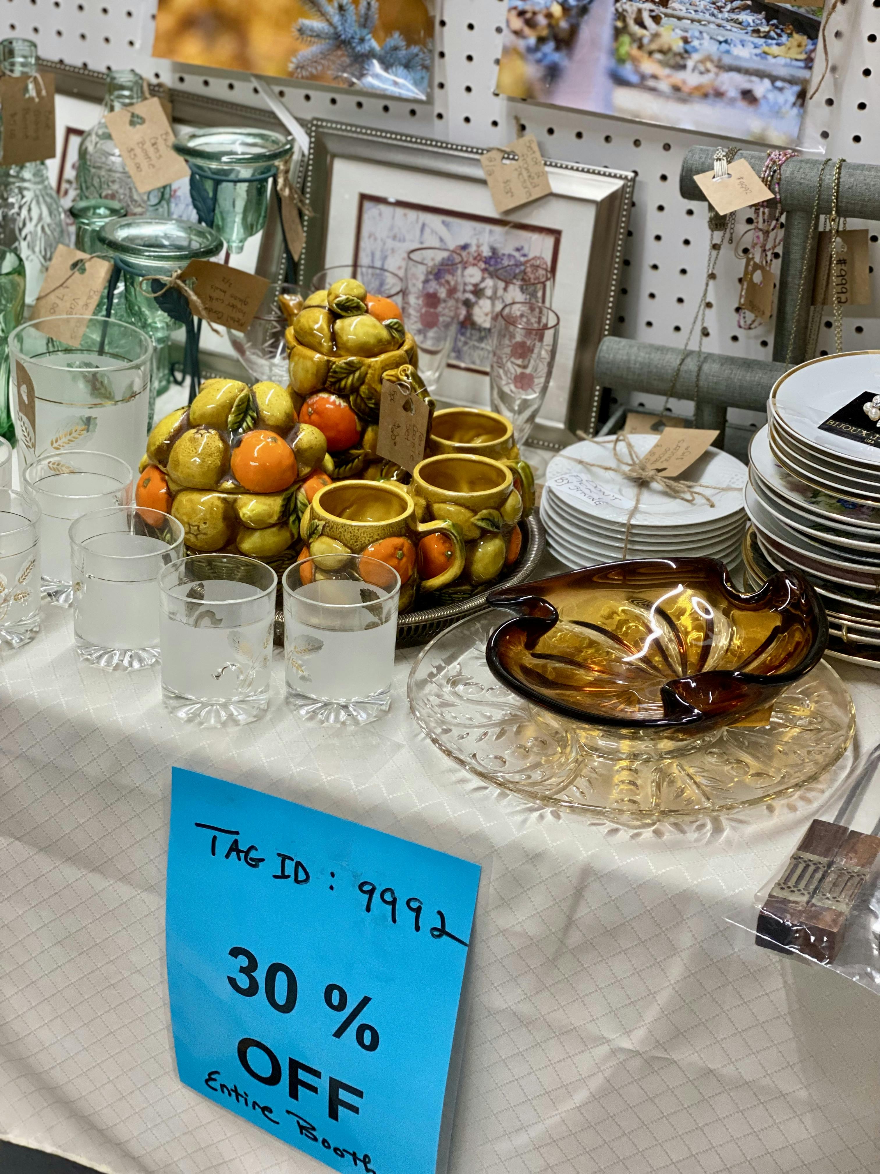 Booth AD6 has lots of classic vintage and handmade items that must go! 