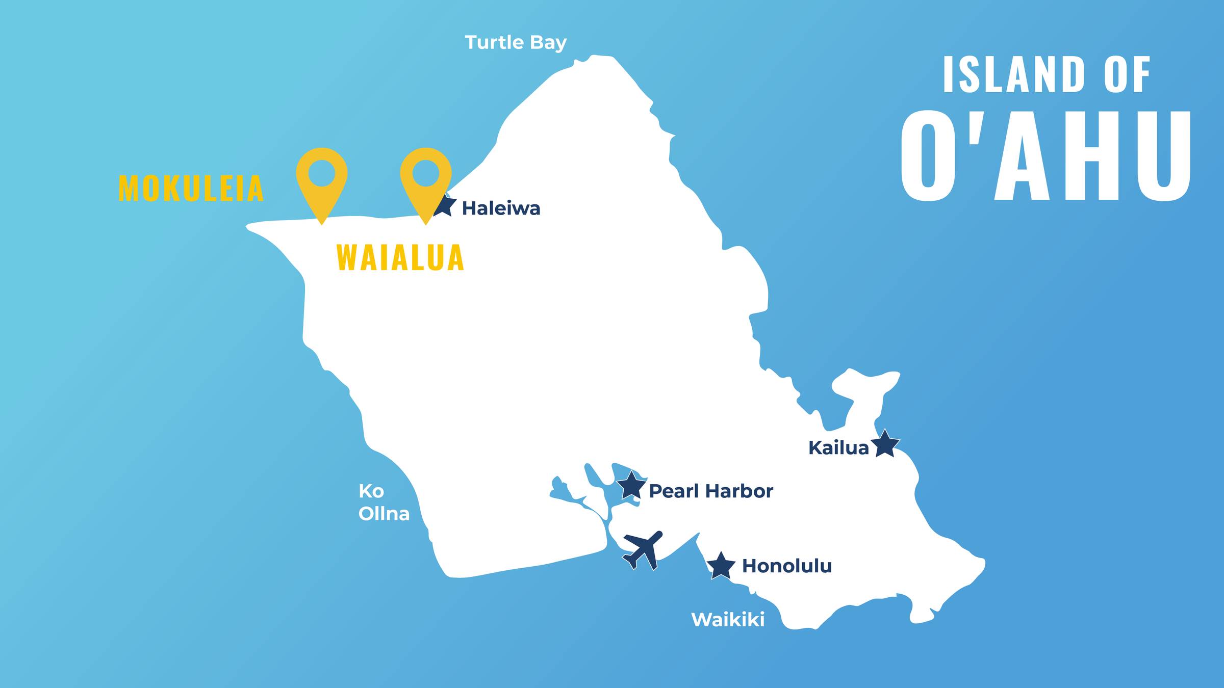 Map of Oahu showing the areas damaged by flooding