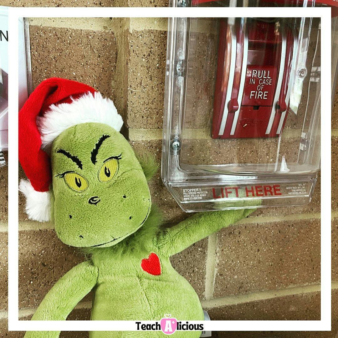 My school had the fire alarms going on and off throughout the morning. Guess who I told the kids was behind the fire alarm 🚨? 
Their reaction was priceless! Now even the non-believers are second guessing if the Grinch is fake. 
#thisisteaching #havefunteaching #thegrinch #noelfontheshelf #elfontheshelfalternative #elfontheshelfideas #iteachfirstgrade #iteachfirstgraders #firstgradeteacher #firstgradeclassroom #teachingindecember