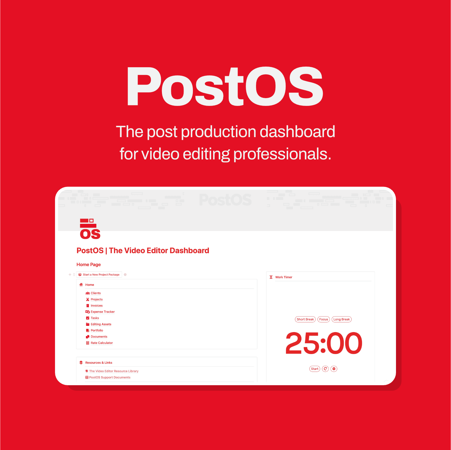 PostOS | The Video Editor Dashboard