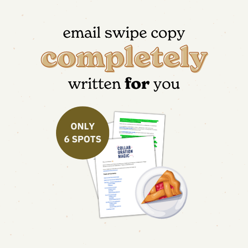 Email swipe copy completely written for you! Only 6 spots