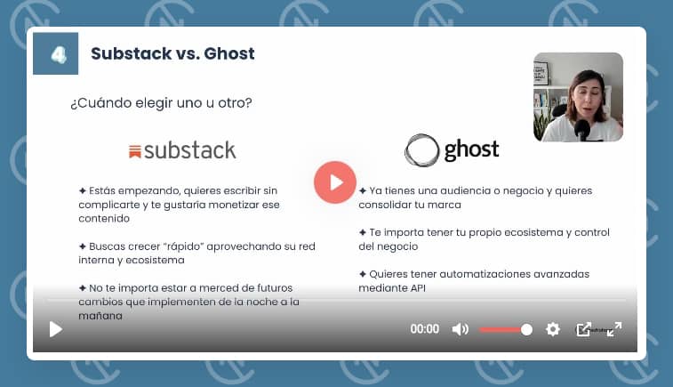 Comparativa substack vs. ghost