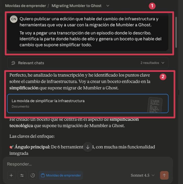 prompt claude con transcripcion