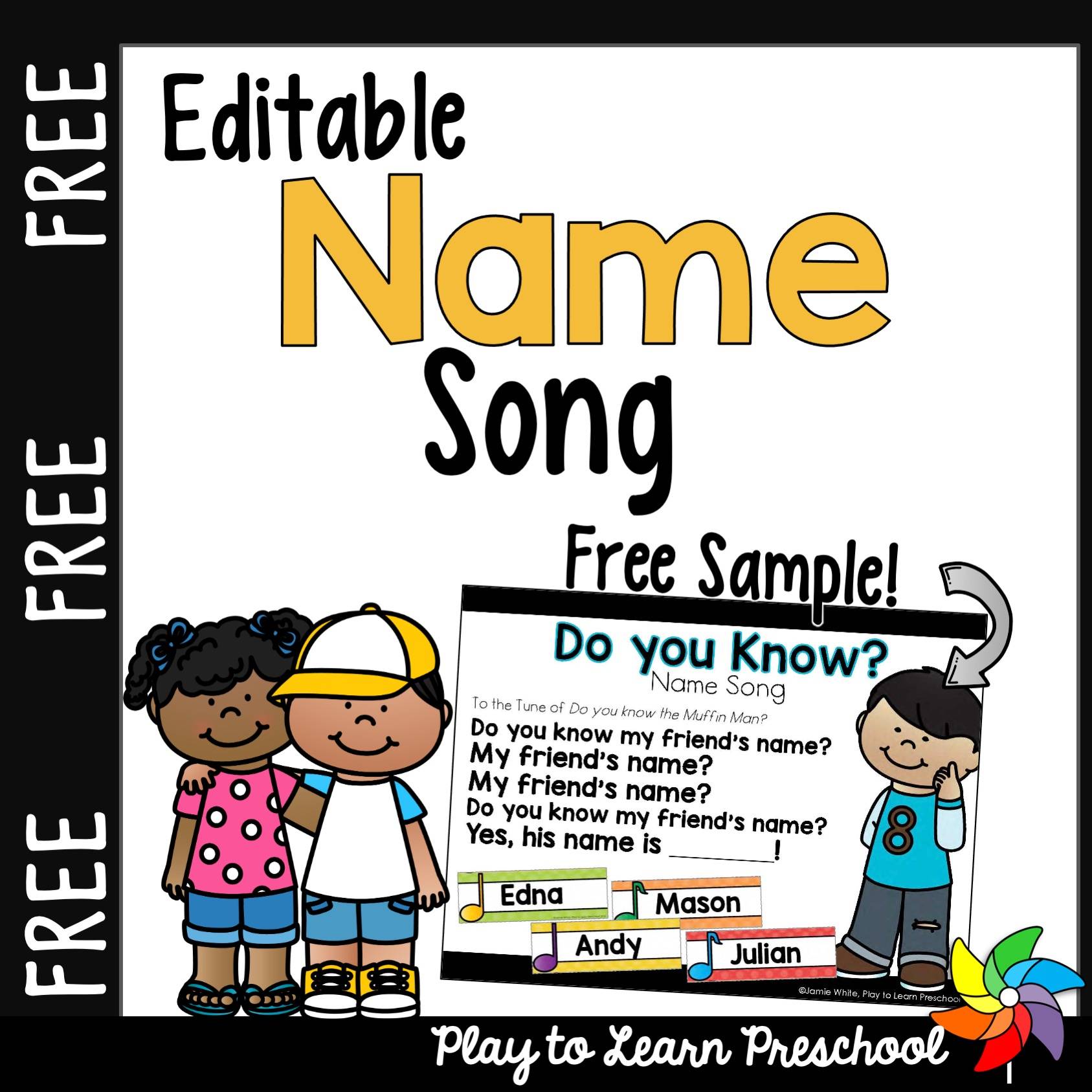 Easy Way To Help Your Child Learn Their Name - FREE Editable Name