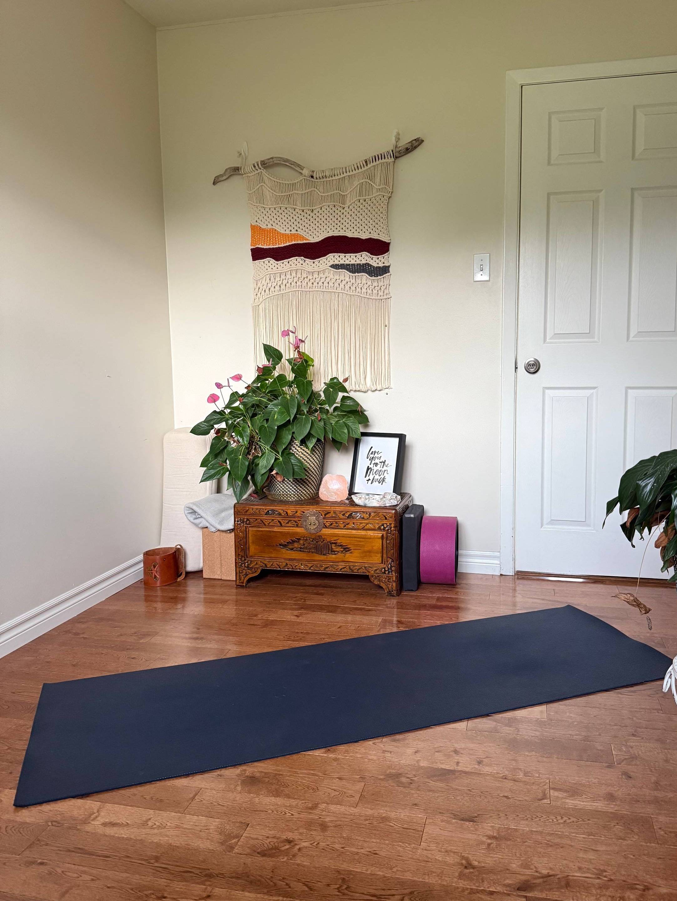 Yoga practice at home.