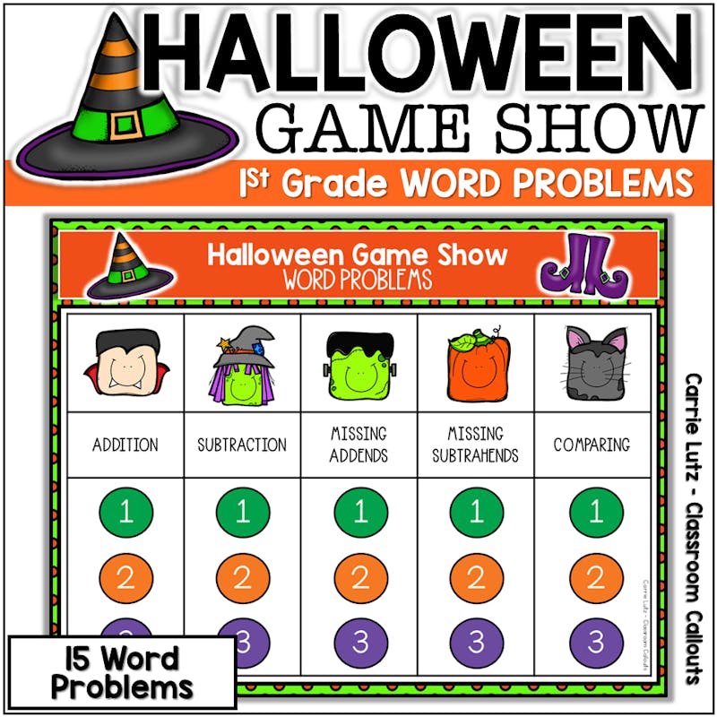 Halloween Game Show Word problems