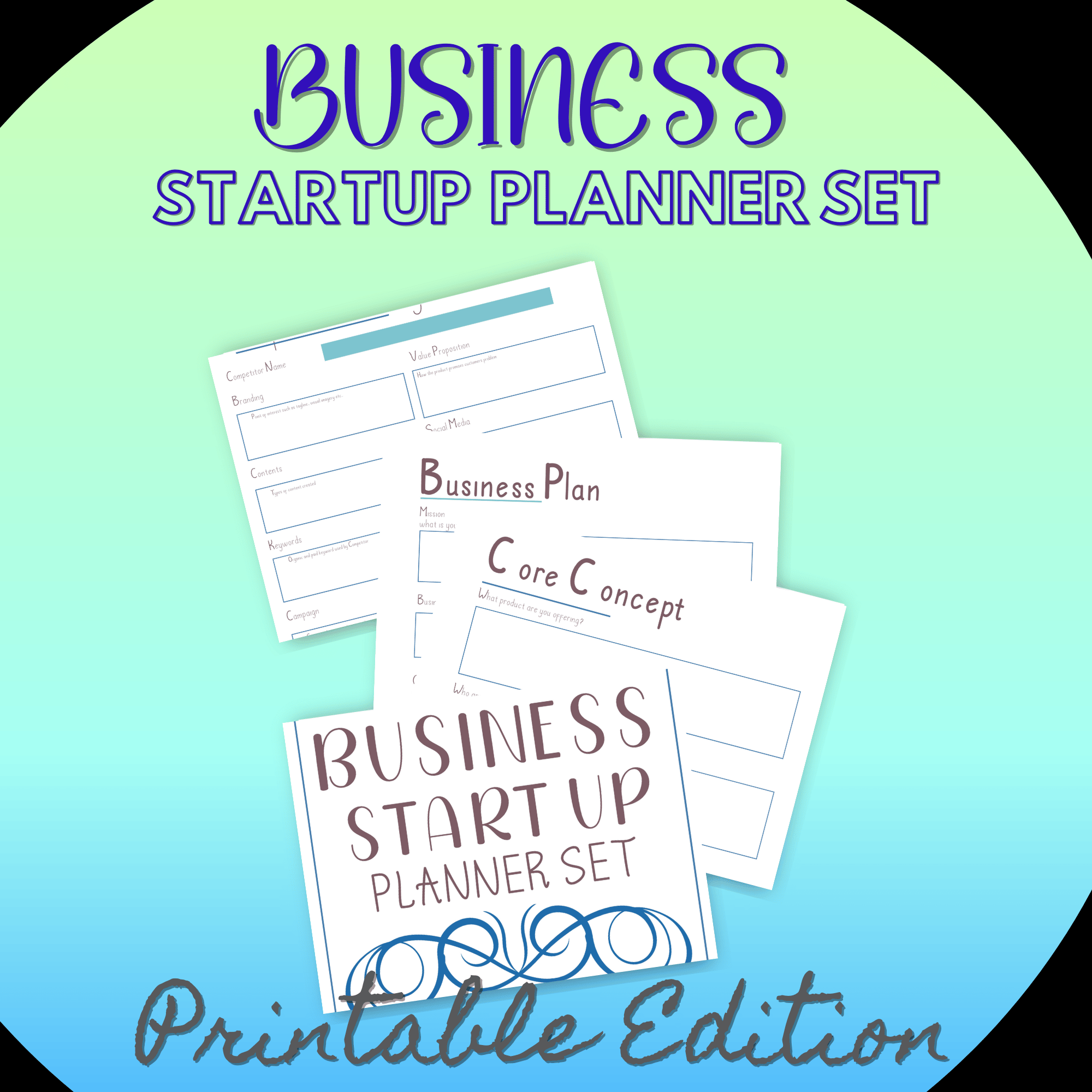 Printable Minimalistic Business Startup Planner