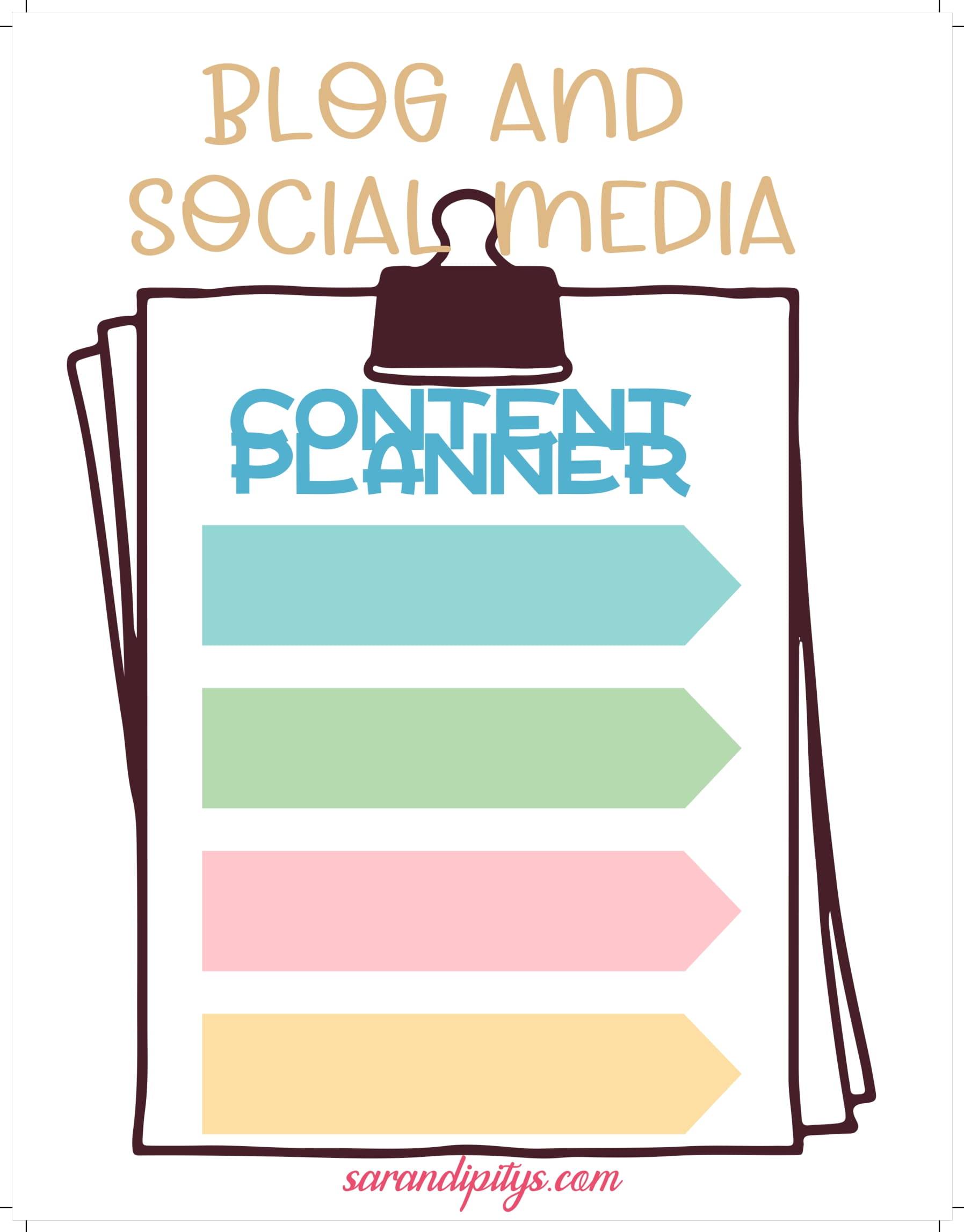 Plan My Content Printable Planner