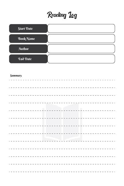 Track My Reading Printable Log