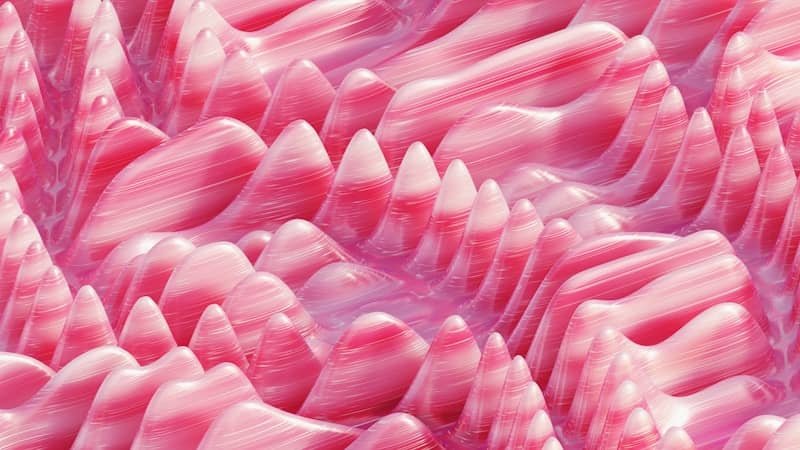 Abstract pink peaks and valleys.