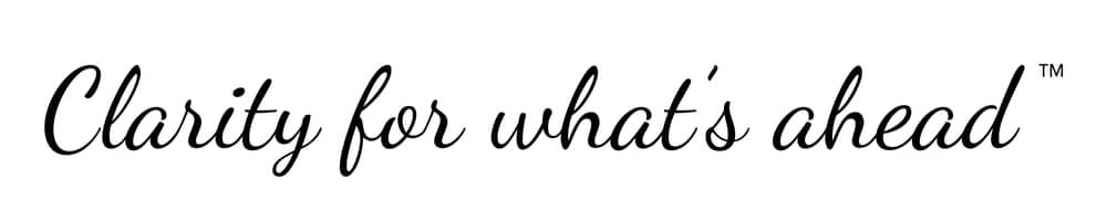Text-based logo that reads 'Clarity for what’s ahead' in a sleek, sans-serif font with all text in lowercase letters and evenly spaced, presented in solid black on a transparent background.