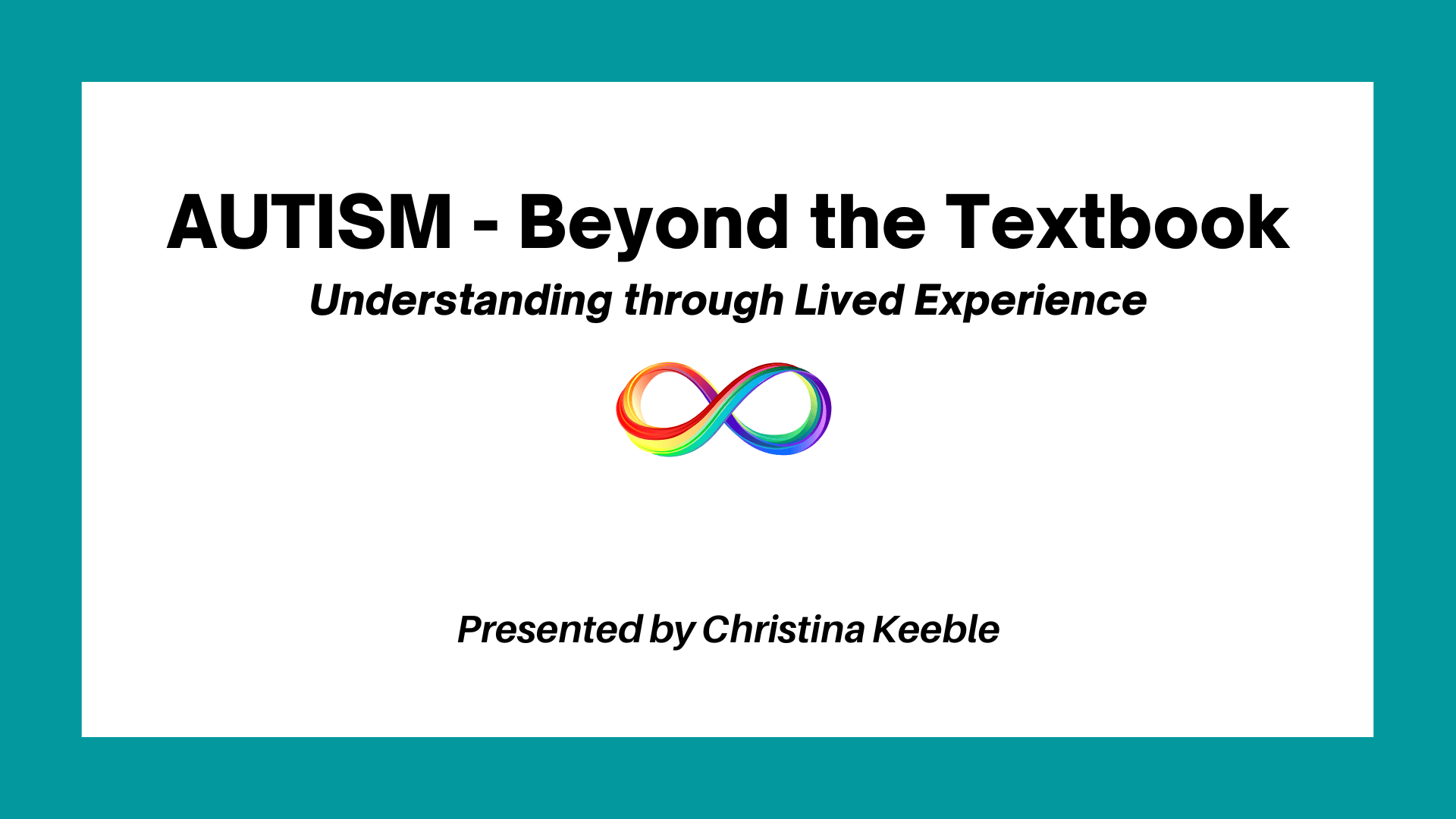 Top half of the image is black. Text in white reads: Webinar Interoception and Coregulation - Before Self Regulation. by Christina Keeble. Bottom half of the image is in teal. Text in white on the left hand side of the image reads: 19 January 2024. 5:30pm-7:30pm AEDT, UTC +11 hours. Webinar will be recorded. The right hand side of the image is a picture of Christina's self published book called Body Signals An Interoceptive Workbook.