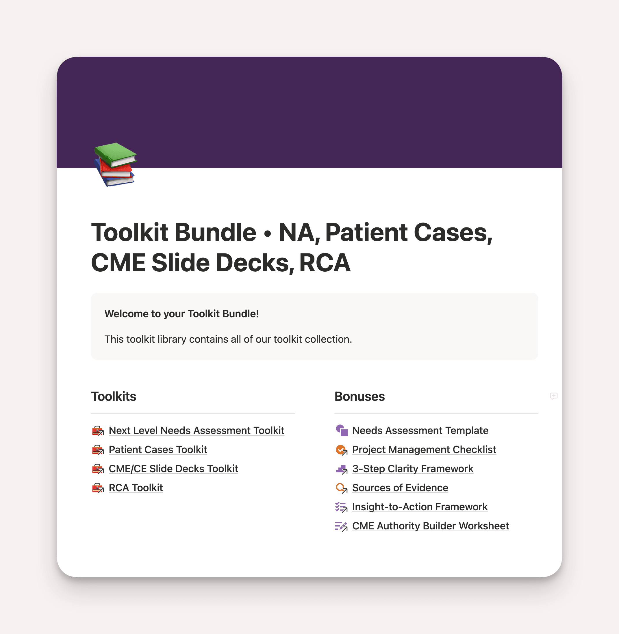 🧰 Toolkit Bundle • NA, Patient Cases, CME Slide Decks, RCA