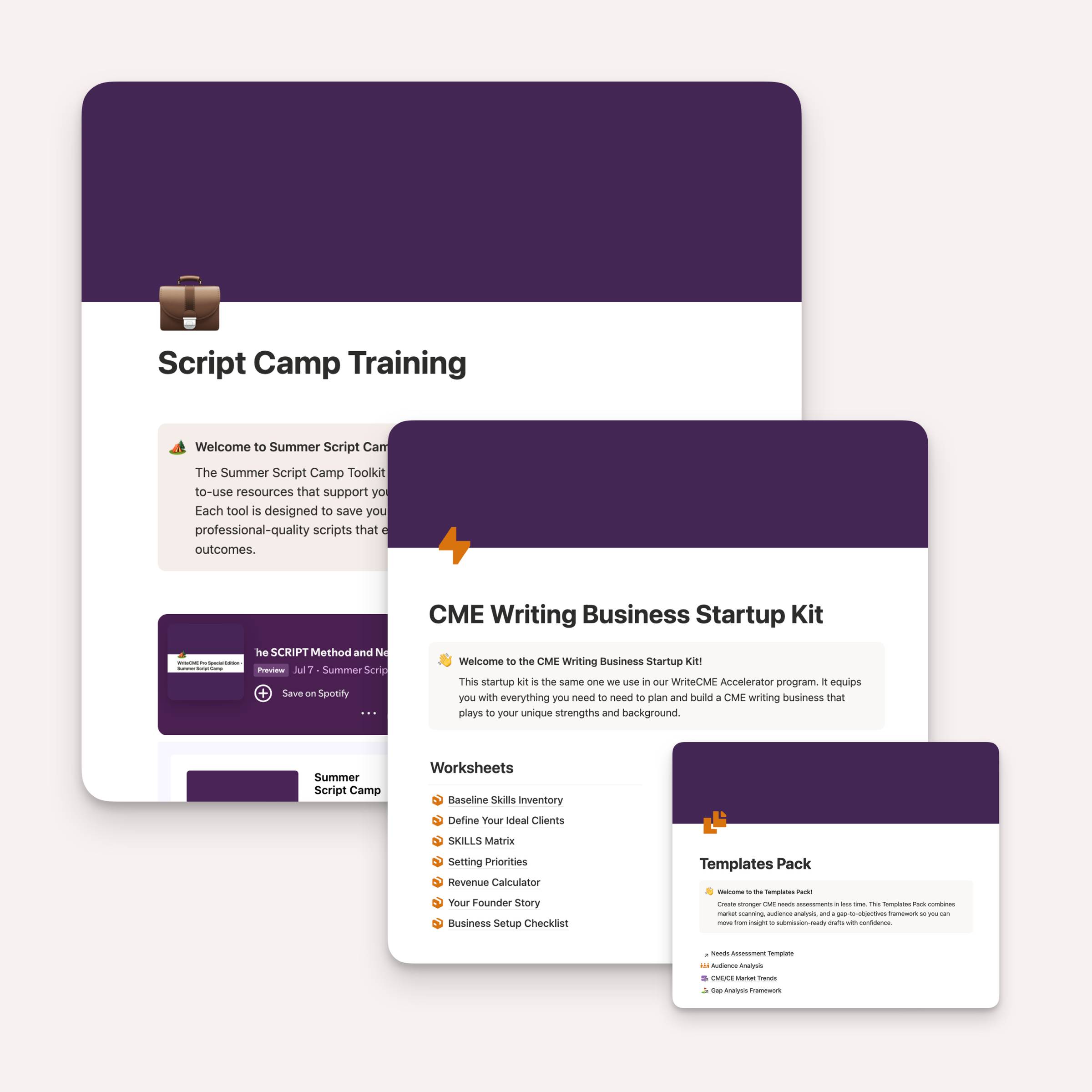 📚 Script Camp • Full Package Training 