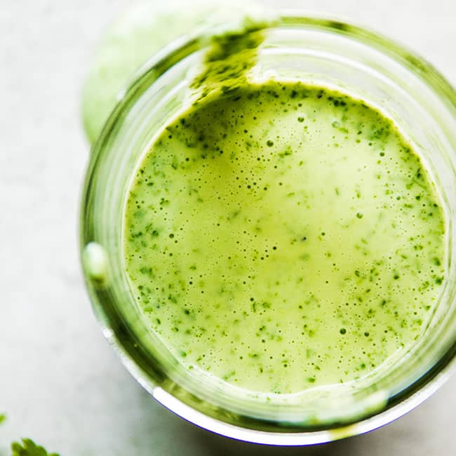 Cilantro yogurt sauce.