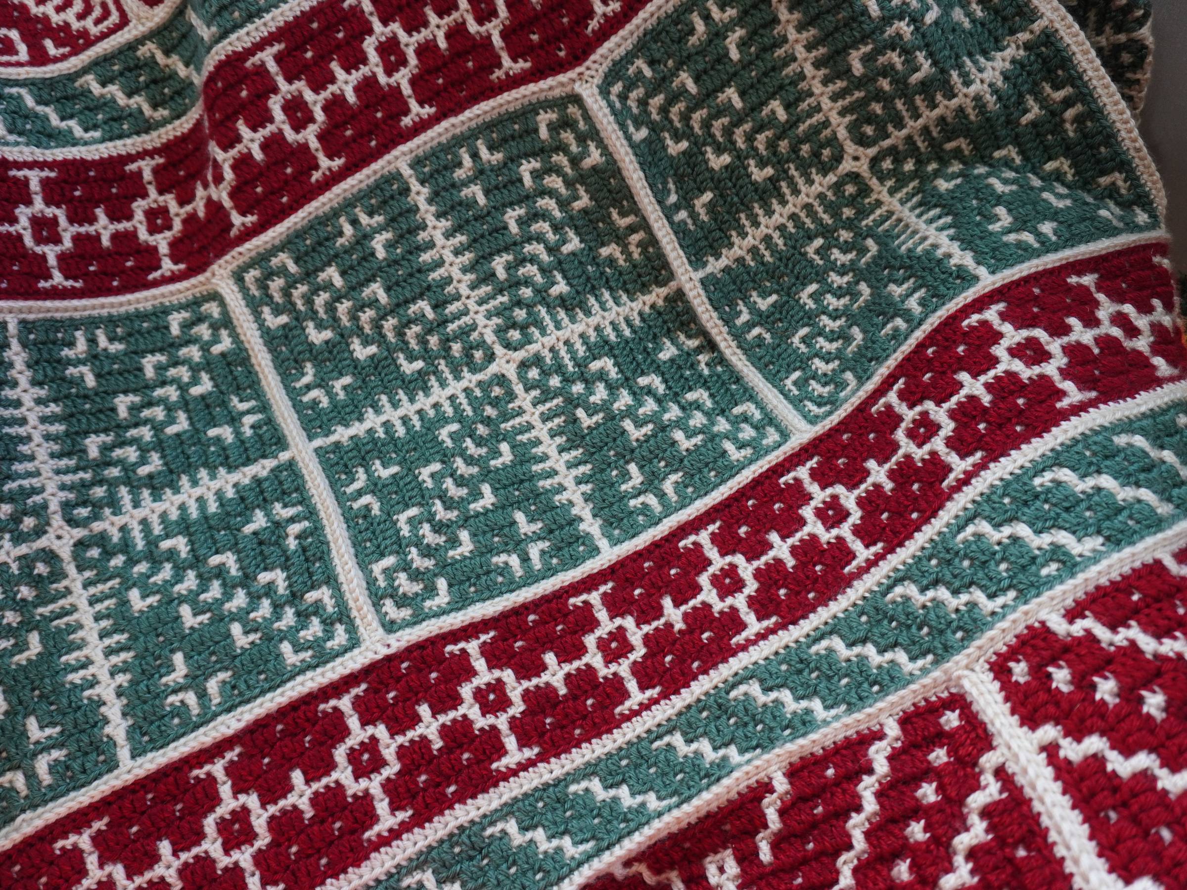 mosaic crochet christmas blanket