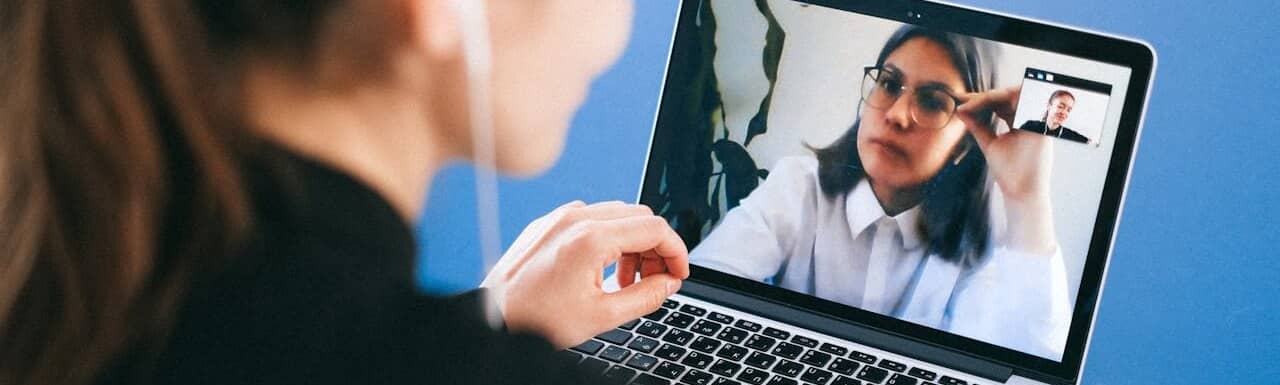 two folks on a video call