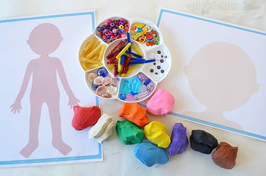 free printable people playdough mats