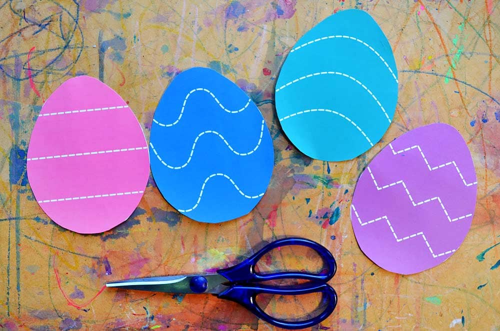 Easter egg cutting practice printables