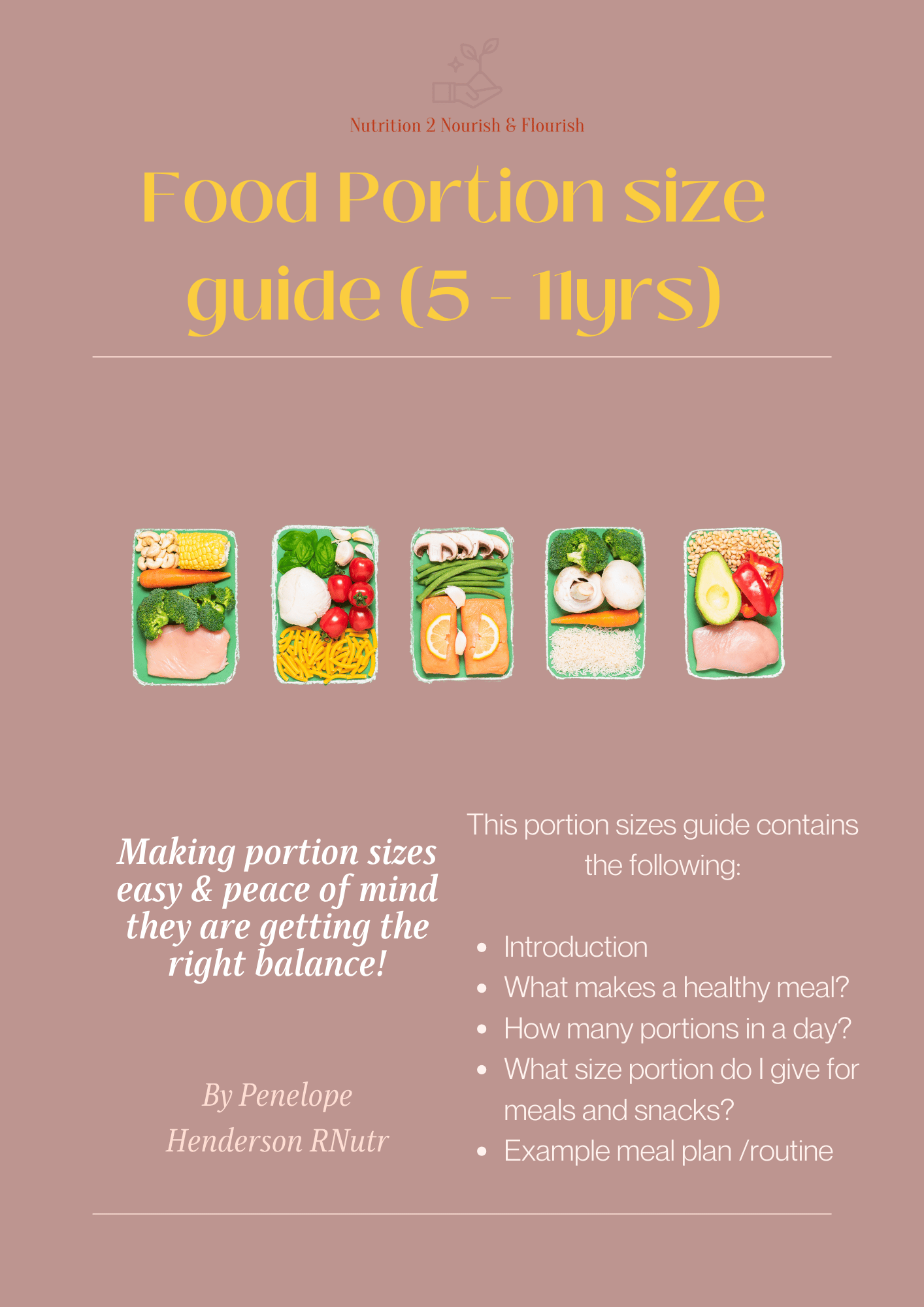 Food Portion size guide for 5 11 yrs