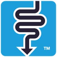 Monash trademarked logo of a dark blue arrow that squiggles from top to bottom in a shape that suggests the human colon.