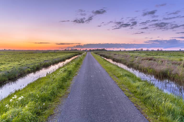 A road between two deep ditches, representing the tension between passive drift and restless striving.