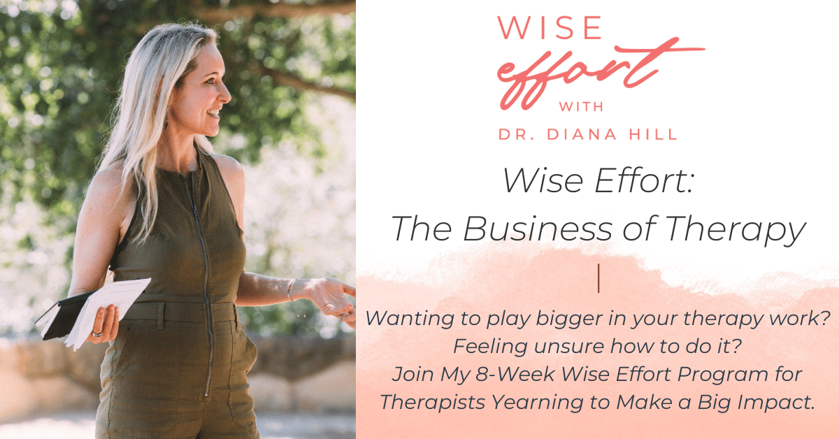 Wise Effort the Business of Therapy with Dr. Diana Hill | ACT Psychologist | Leadership Coach