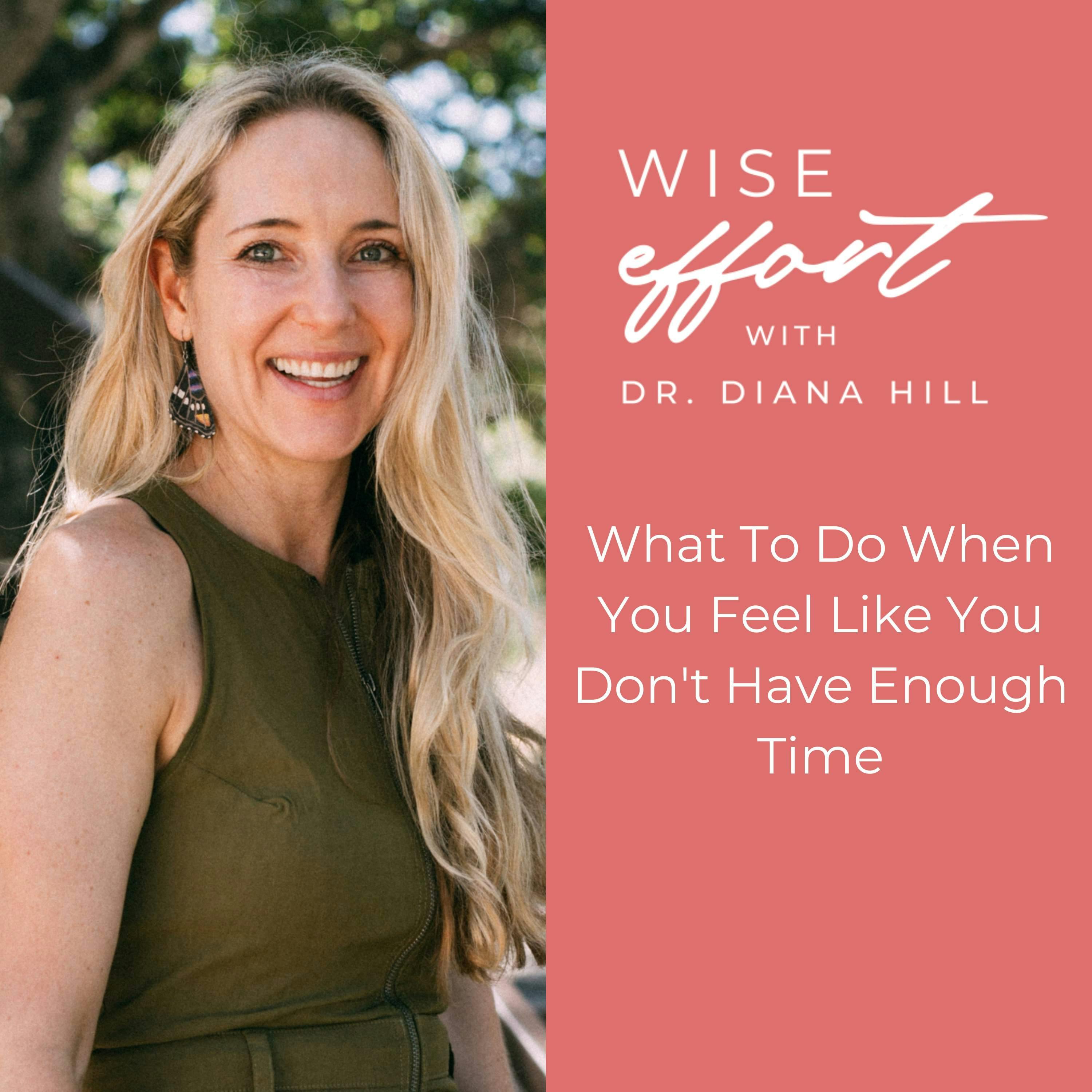 What to do when you feel like you don't have enough time wise effort with dr Diana hill 