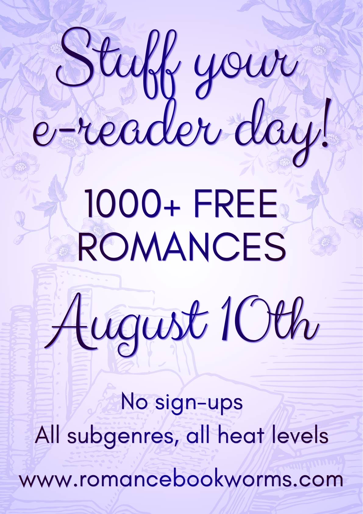romance bookworms stuff your e-reader day image
