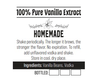 Vanilla Extract Label