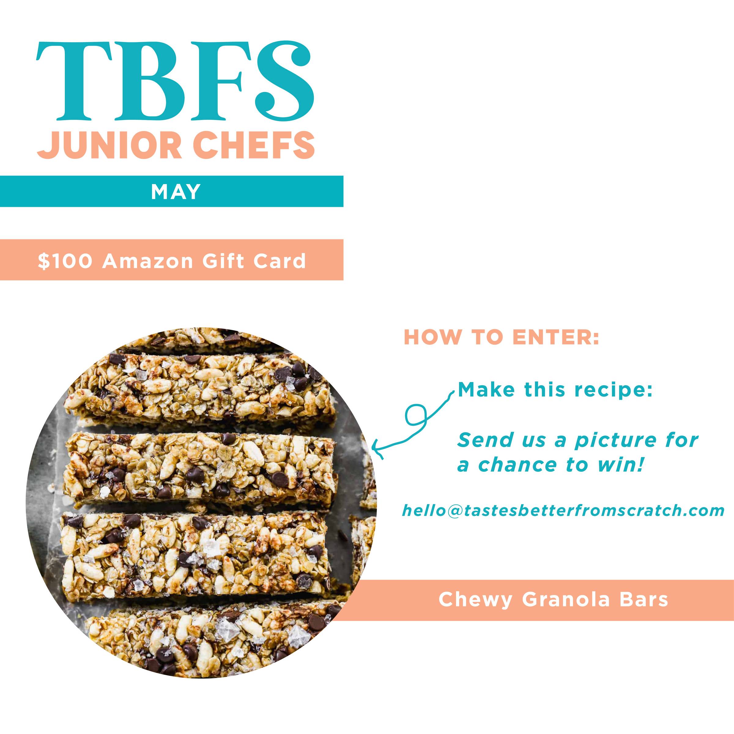 TBFS Junior Chefs cooking challenge. Send us a picture of your recipe for a chance to win.
