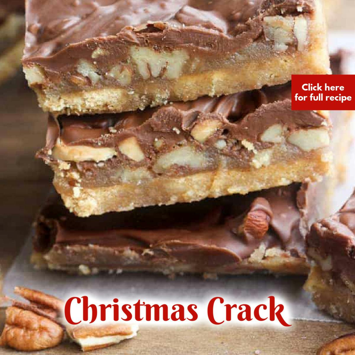 Christmas Crack stacked on a wood board