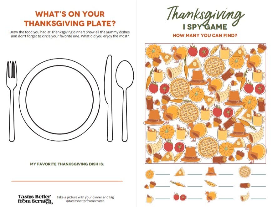 Thanksgiving Kids Table Printable.