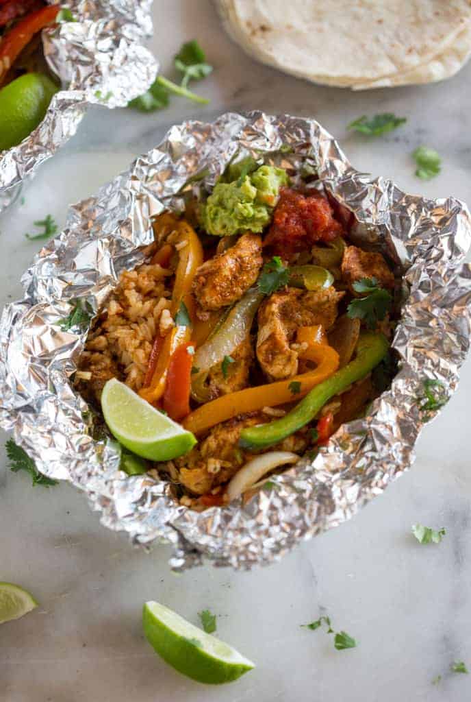 Chicken Fajita Foil Packets.