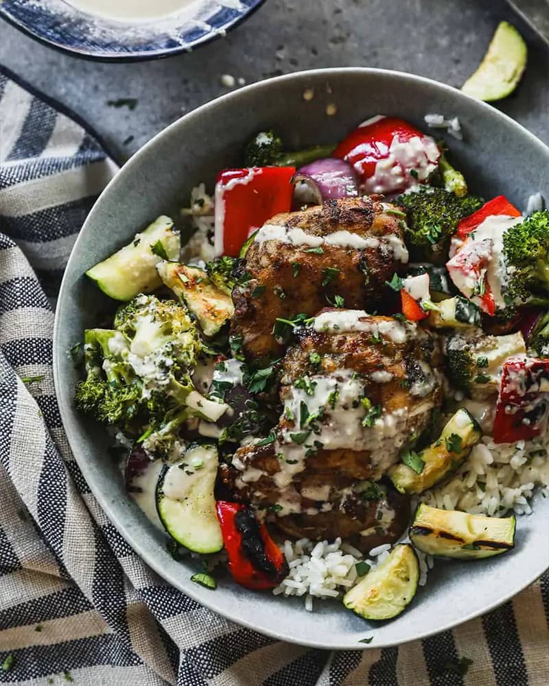 Tahini Chicken Bowls
