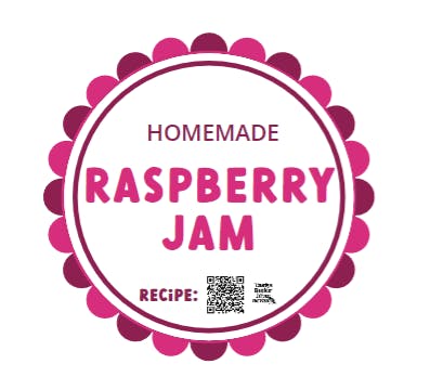 Homemade Raspberry Jam Label.